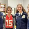 Grundy/ Harrison County photo: left to right: Colton Roy (Grundy County), Mazzie Boyd, Kate Rodgers (Harrison County), and Hannah Rice (Chariton County) ( FFA Day at the Capitol)