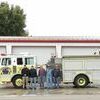 Jamesport Fire and Rescue firefighters are shown in front of one of the new trucks the department recently added to their line of equipment. Pictured are Justin Ensz, Alan ­Fender, Davey Davis, John McKiddy, and Mike Eckert.